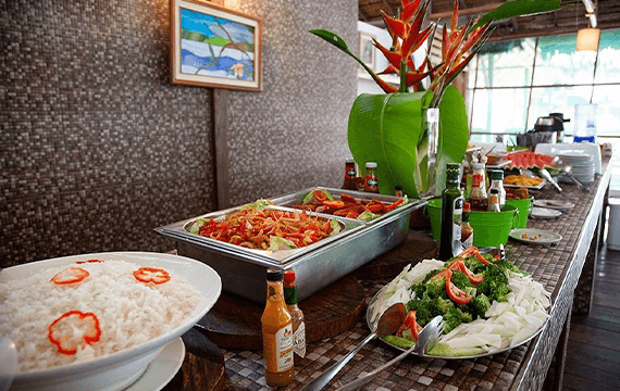 Buffet at Heliconia River Lodge