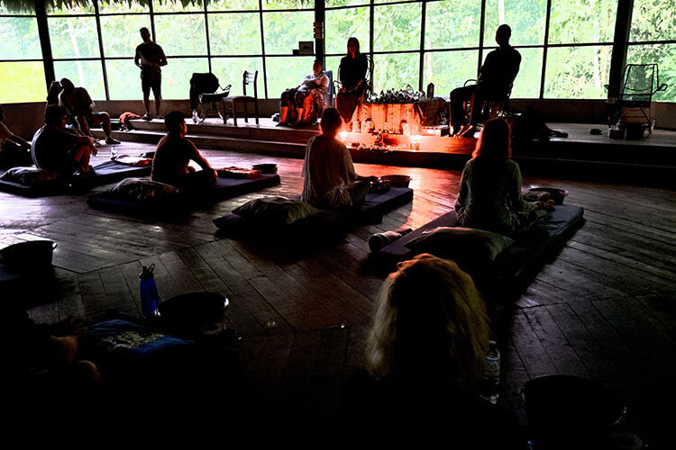 Image of Blue Morpho Ayahuasca ceremony in process