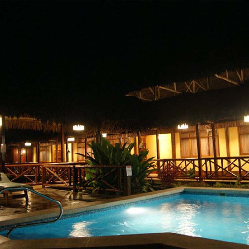 Heliconia River Lodge Pool at night